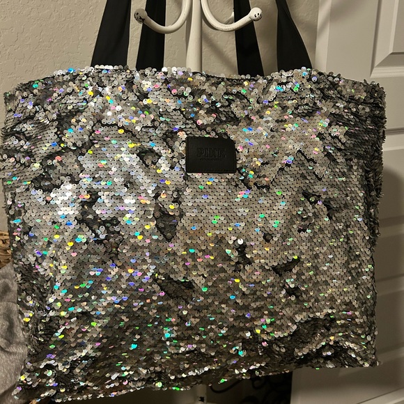 PINK Victoria's Secret Handbags - PINK oversized tote with sequins